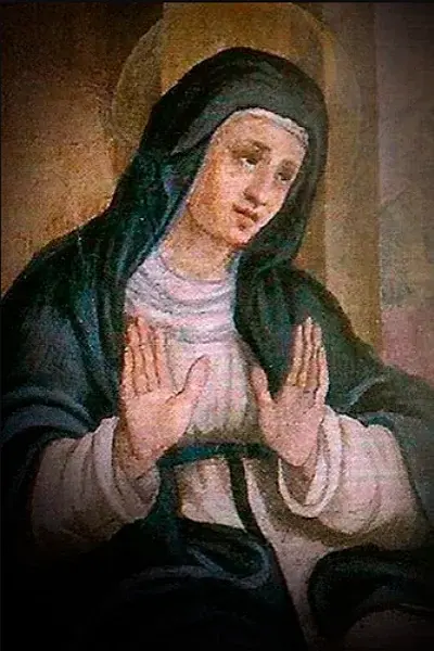 Saint Monica praying for troubled children and family healing