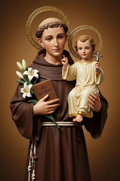 Saint Anthony of Padua holding the Infant Jesus – Catholic novena for lost things