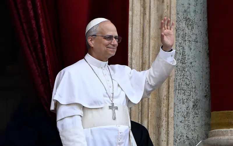 Pope praying Regina Caeli from the Vatican during Easter season